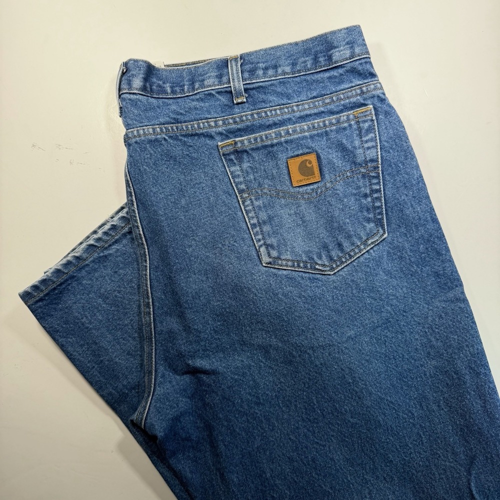 Carhartt Jeans 44x30 Relaxed Fit Straight Leg Medium Wash Blue Denim Men's
